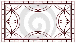 Ornate Frame with Interlocking Geometric Floral Pattern, vector design Generative AI