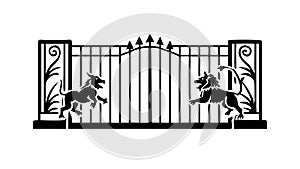 Ornate Gate Entrance, Classical Architectural Design, vector design Generative AI