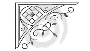 Ornate Geometric Corner Design Vector Element, vector design Generative AI