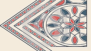 Ornate Geometric Corner Pattern Design Element, vector design Generative AI