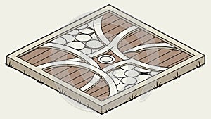 Ornate Geometric Floor Tile Interior Design, vector design Generative AI