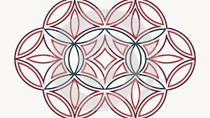 Ornate Geometric Floral Interlocking Pattern, vector design Generative AI