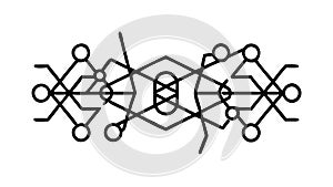 Ornate Geometric Interlocking Complex Pattern Vector, vector design Generative AI