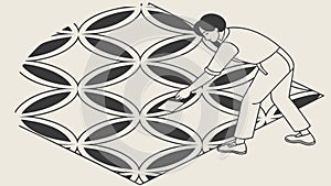 Ornate Geometric Interlocking Pattern Background Vector, vector design Generative AI