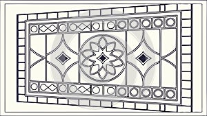 Ornate Geometric Panel, Architectural Design Element, vector design Generative AI