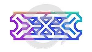 Ornate Geometric Pattern Rectangular Frame, vector design Generative AI