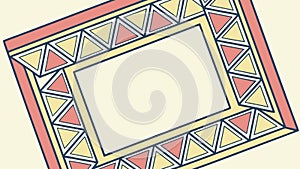 Ornate Geometric Patterned Rectangular Frame, vector design Generative AI