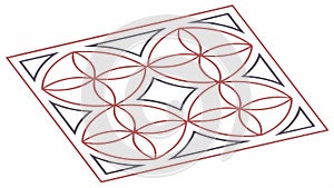 Ornate Geometric Square Pattern. Decorative Tile. Abstract Design, vector design Generative AI