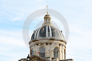 Ornate gilded dome of the French Institute in Paris