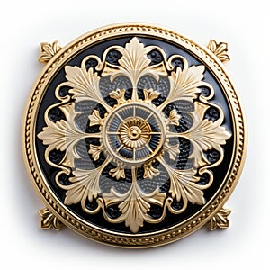 Ornate Gold And Black Medallion Inspired By Sultan - Luxury Badge