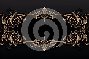 an ornate gold frame on a black background