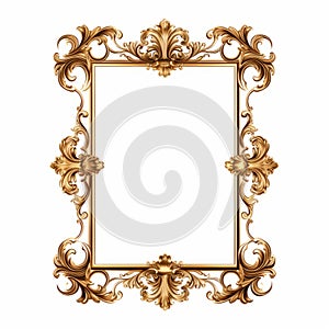 Elegant Rococo Vintage Frame Design In 8k Resolution photo