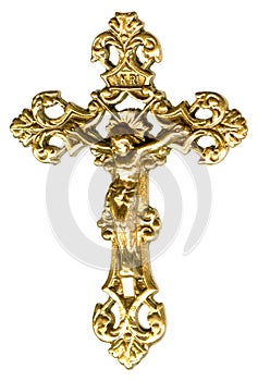 Ornate Gold Metal Crucifix