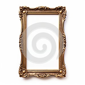 Ornate Gold Picture Frame: Timeless Nostalgia In Sculptural Form