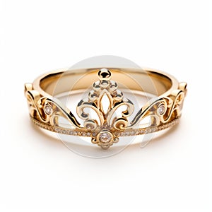 Ornate Gold Tiara Ring With Intricate Details