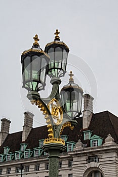 Ornate Green and Gold Lamp