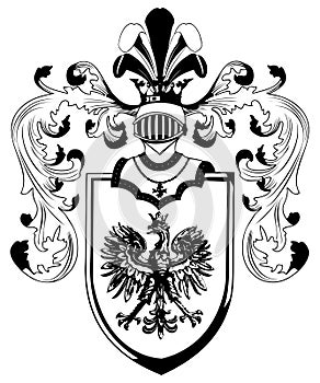 Ornate heraldic shields
