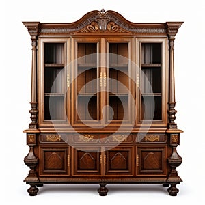Ornate Historical Significance Cabinet With Glass Doors