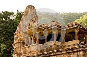 Ornate Indian temple at Bhangarh photo