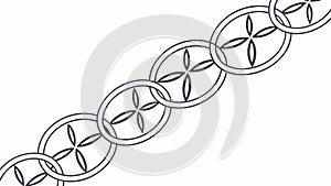 Ornate Interlocking Chain Link Pattern, vector design Generative AI