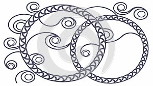 Ornate Interlocking Rings with Decorative Patterns, vector design Generative AI