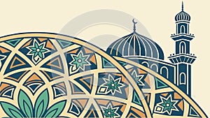Ornate Islamic Architecture & Geometric Pattern, vector design Generative AI