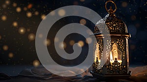 Ornate Lantern Casting Intricate Shadows and Light Patterns