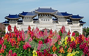 Ornate Liberty Square Arch at the Chiang Kai Shek Memorial in downtown Taipei