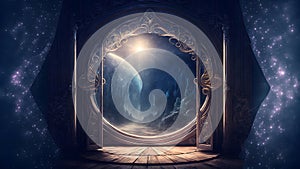 ornate magic gateway background, neural network generated art