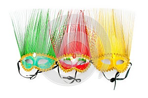 Ornate masks isolated on the white