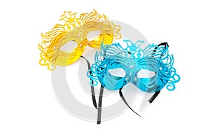 Ornate masks isolated on the white