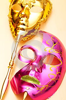 Ornate masks isolated on the white