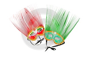 Ornate masks isolated on the white