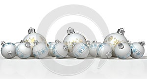 Ornate Matte White Christmas Baubles