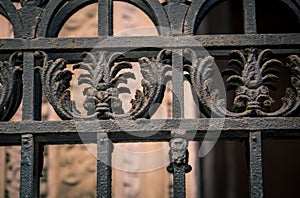 Ornate metal post in Palermo Italy