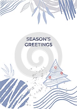 Ornate New Year greeting cards. Trendy creative Winter Holidays art templates