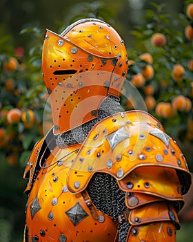 Ornate orange medieval knight armor