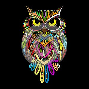 Ornate owl, zenart for your design