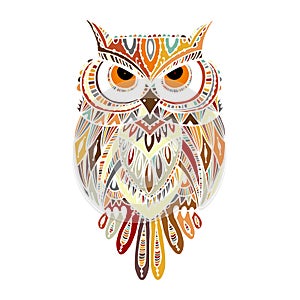 Ornate owl, zenart for your design