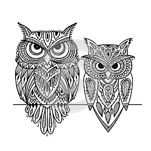 Ornate owl, zenart for your design