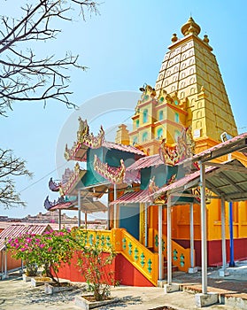 The ornate pagoda of U Min Thonze Caves, Sagaing