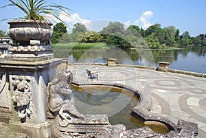 Decorado jardín castillo, inglaterra 