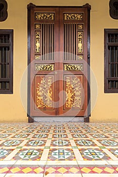 Ornate Peranakan Style Doors Entryway