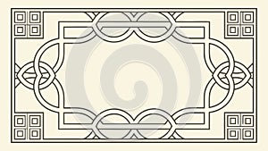 Ornate Rectangle Frame: Classic Geometric Decorative Border, vector design Generative AI