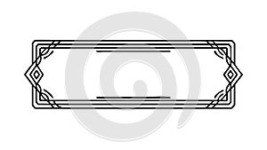 An Ornate Rectangular Art Deco Frame for Vintage-Style Designs, vector design Generative AI