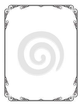 Ornate rectangular black frame