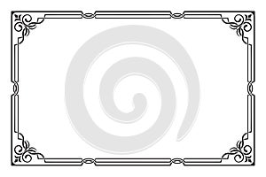 Ornate rectangular black frame.