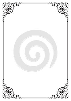 Ornate rectangular black framework