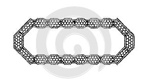 Ornate rectangular decorative frame, elegant patterned border vector, vector design Generative AI