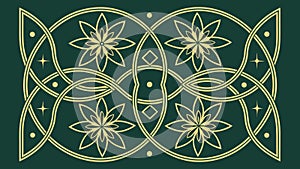 Ornate Rectangular Floral Geometric Pattern, vector design Generative AI